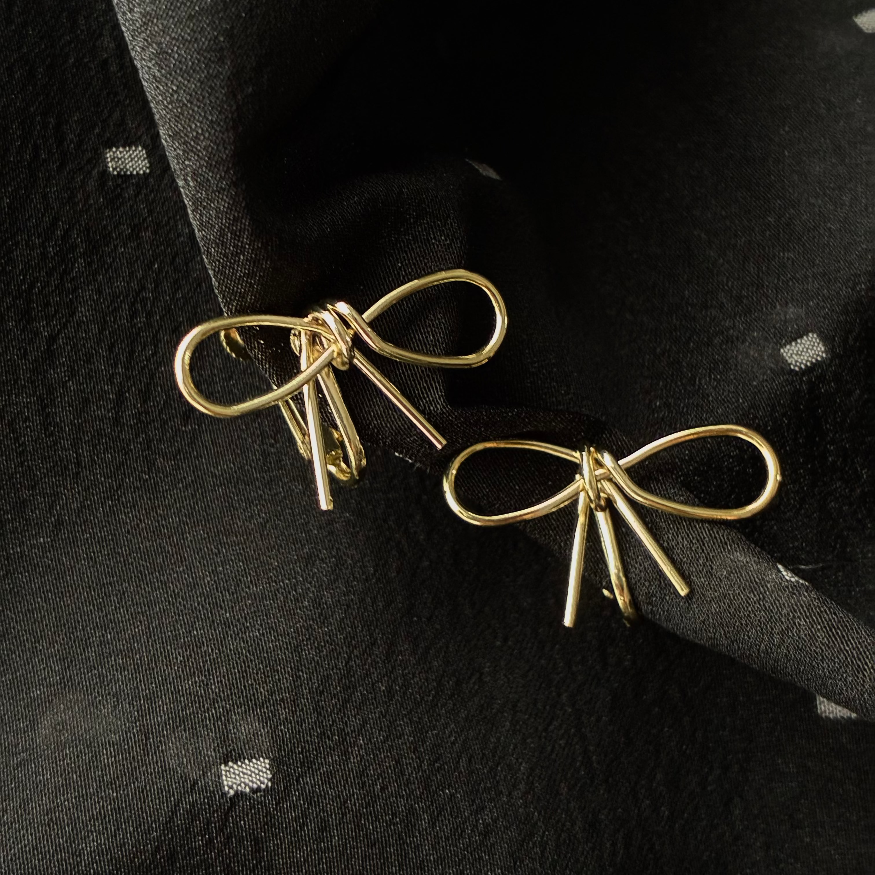 Celine Ribbon Gold Plated Earrings