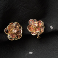 Olivia Orange Flower Gold Plated Earrings